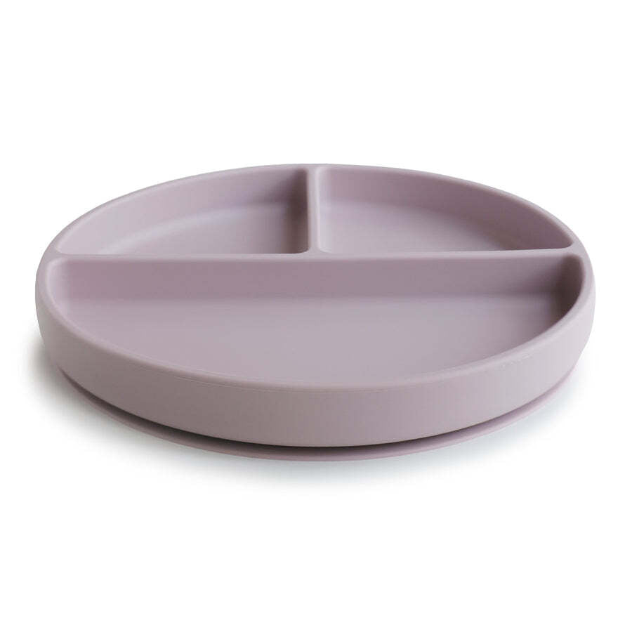 Mushie silikona silikona šķīvis tumši violetā krāsā