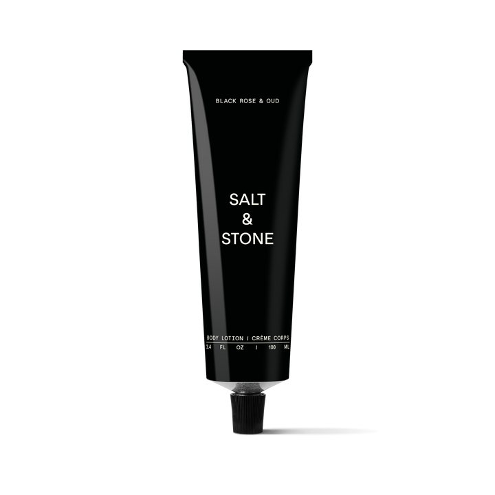 Salt & Stone ķermeņa losjons ar melno rozi, vetīveru un agarkoku