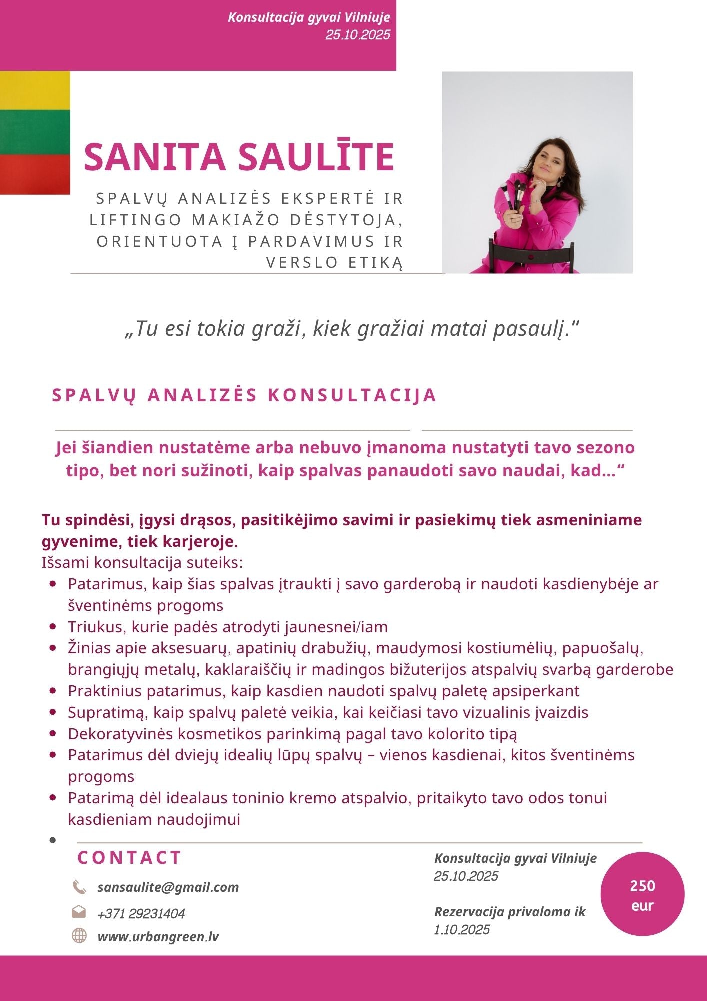 Krāsu analīze pieraksta rezervācija Lietuva
