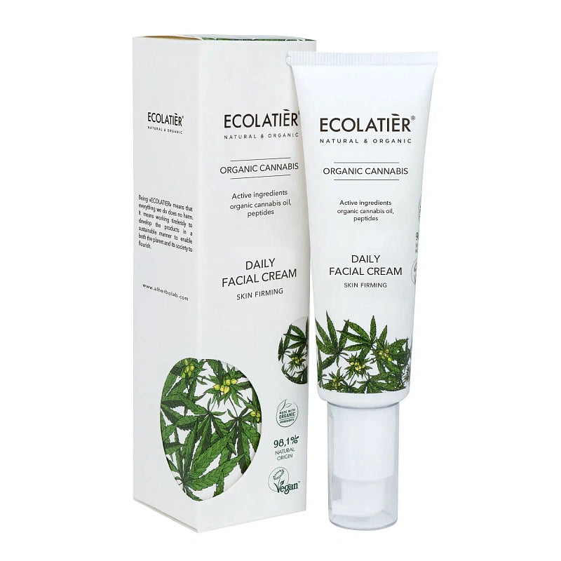 ECOLATIER Ikdienas sejas krēms ādas tvirtumam ar organisko kaņepi 50 ml